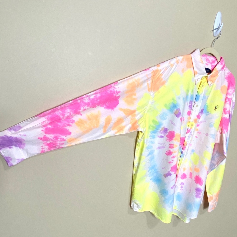 RALPH LAUREN Big Fit Tie Dye Shirt XL - Picture 7 of 14